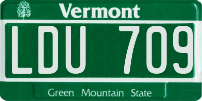 VT license plate LDU709