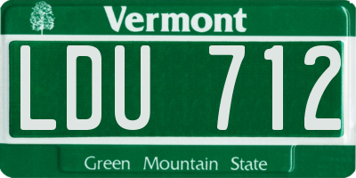 VT license plate LDU712