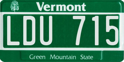 VT license plate LDU715