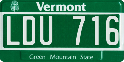VT license plate LDU716