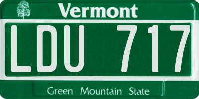 VT license plate LDU717