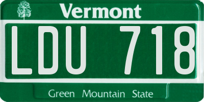 VT license plate LDU718