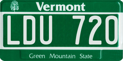 VT license plate LDU720