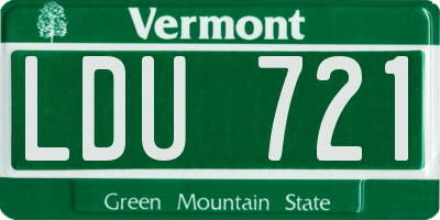 VT license plate LDU721