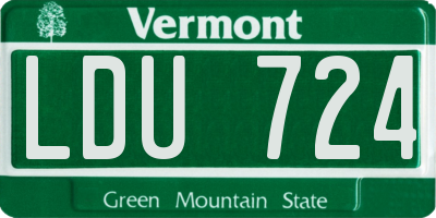 VT license plate LDU724