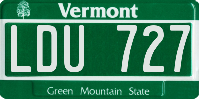 VT license plate LDU727