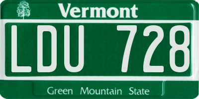 VT license plate LDU728