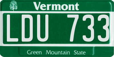 VT license plate LDU733