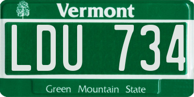 VT license plate LDU734