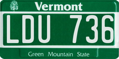 VT license plate LDU736