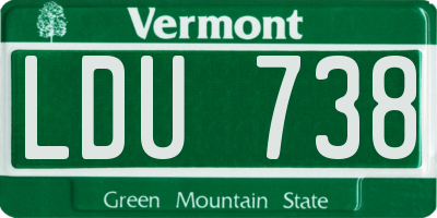 VT license plate LDU738
