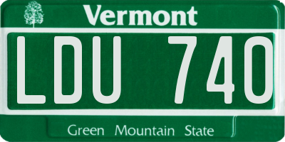 VT license plate LDU740