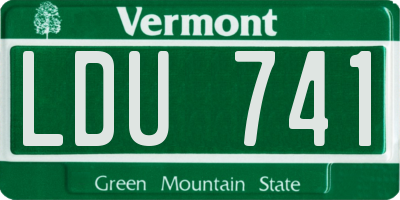 VT license plate LDU741
