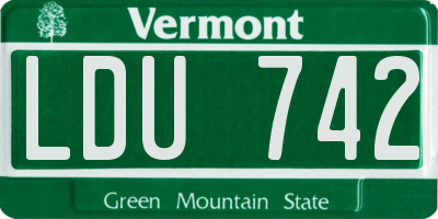 VT license plate LDU742