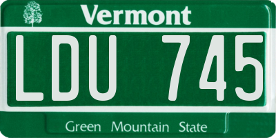 VT license plate LDU745