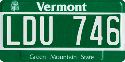 VT license plate LDU746