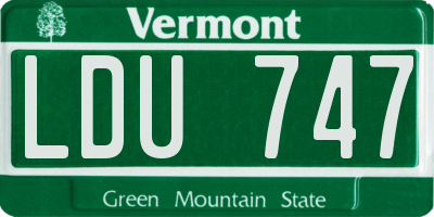 VT license plate LDU747