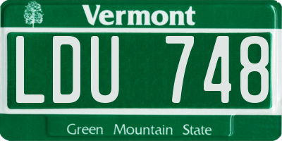 VT license plate LDU748