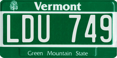 VT license plate LDU749