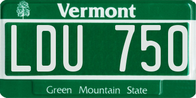 VT license plate LDU750