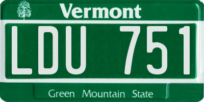 VT license plate LDU751