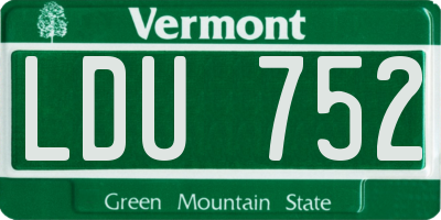 VT license plate LDU752