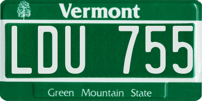 VT license plate LDU755