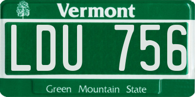 VT license plate LDU756