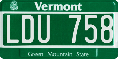 VT license plate LDU758