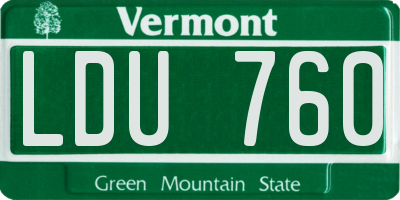 VT license plate LDU760