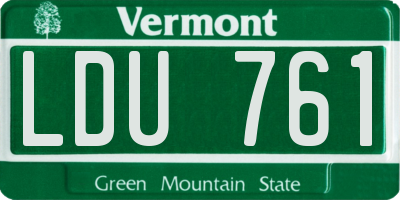 VT license plate LDU761