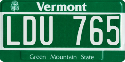 VT license plate LDU765