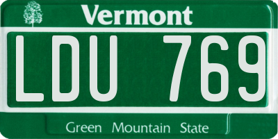 VT license plate LDU769