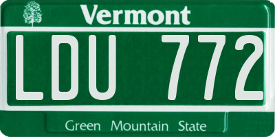 VT license plate LDU772
