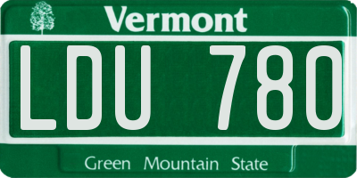 VT license plate LDU780