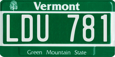 VT license plate LDU781