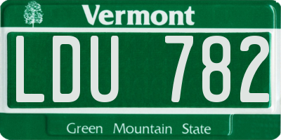VT license plate LDU782