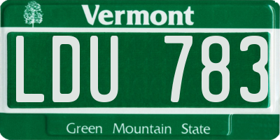 VT license plate LDU783
