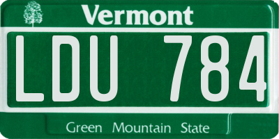 VT license plate LDU784
