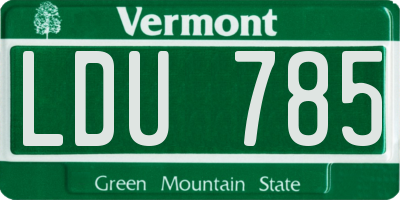 VT license plate LDU785