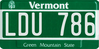 VT license plate LDU786
