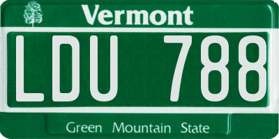 VT license plate LDU788