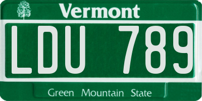 VT license plate LDU789