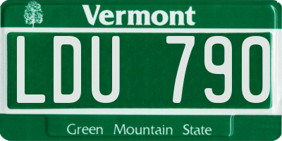 VT license plate LDU790
