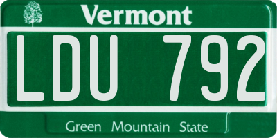 VT license plate LDU792