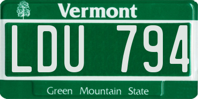 VT license plate LDU794