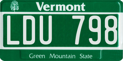 VT license plate LDU798