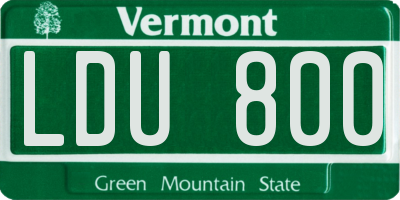VT license plate LDU800
