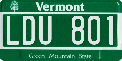 VT license plate LDU801