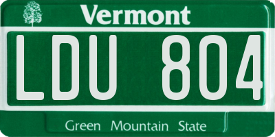 VT license plate LDU804